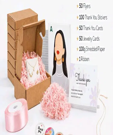 50-piece small business packaging and branding kit for jewelry and gifts sold in Pakistan