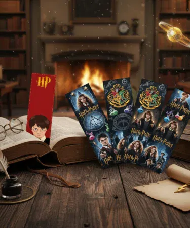 Pack of 5 premium Harry Potter wizard magic design bookmarks for books, sold in Pakistan.