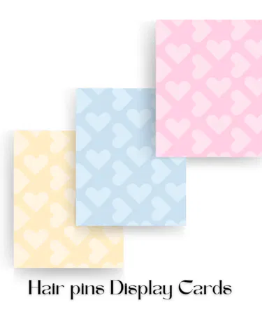 Aesthetic pastel heart hair pin display cards, 30 pcs pack for small business packaging in Pakistan
