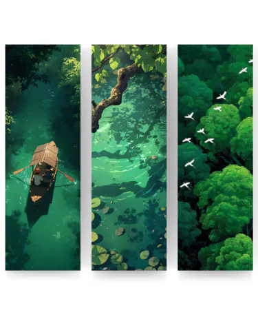 Fanan Enchanted Forest & River Aesthetic Bookmark Set 2x7 Inch Premium Card Bookmarks for readers in Pakistan