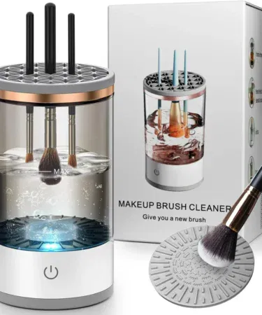 3-in-1 Electric Makeup Brush Cleaner & Dryer with Mat, Dryer Stand, USB Rechargeable for all brush sizes