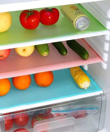 Multipurpose waterproof fridge mats and shelf liners for refrigerator drawers and kitchen cabinets