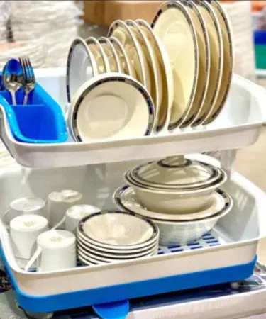 2-Tier Plate Rack with Drainer | Khareedo