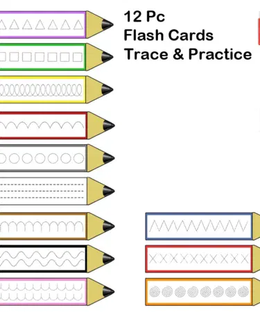 Reusable kids trace and practice flash cards set for toddlers learning writing and shapes in Pakistan