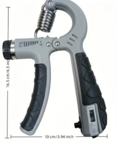 Adjustable hand grip strengthener, 5-60kg resistance, non-slip, heavy-duty, for forearm, wrist, finger fitness & rehab.