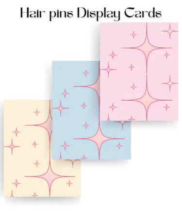 30 Pcs Aesthetic Retro Sparkle Hair Pin Display Cards for Small Business Packaging in Pakistan