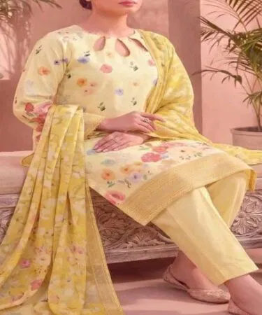 MJ Platinum Summer Prints V-13 premium lawn collection with digital print front, back, sleeves, and dupatta, sold in Pakistan.