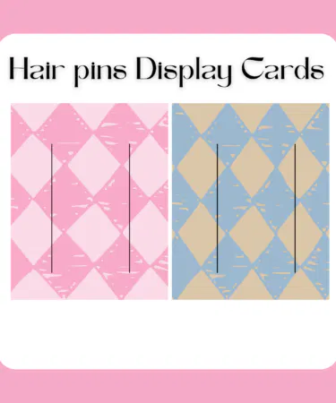 Textured argyle hair pin display cards in pink and blue, ideal for small business packaging in Pakistan.