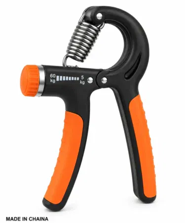Adjustable Hand Grip Strengthener Set Black & Orange for finger, wrist, forearm exercise in Pakistan
