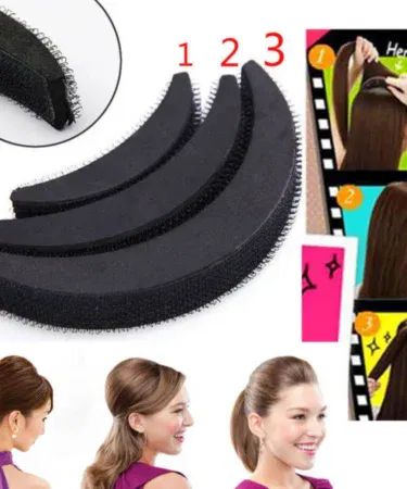 Women's volume hair base backcombing puff set of 3 hair accessories for adding lift and fullness to hair sold in Pakistan