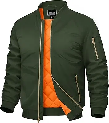 CRYSULLY men's lightweight bomber jacket for fall and spring, ideal for Pakistan.