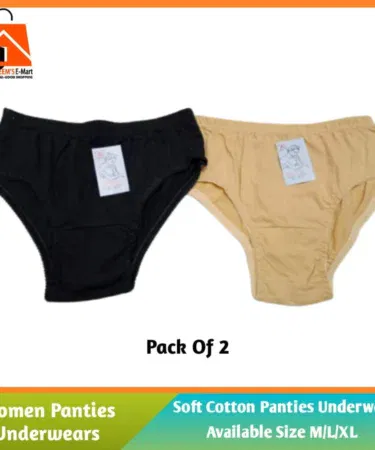 Pack of 2 breathable cotton panties for women and girls, available in large sizes.