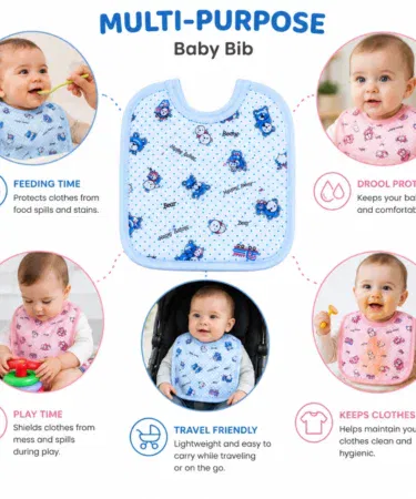 Pack of 4 soft cotton baby bibs for newborn and infants, absorbent drool bibs for boys and girls.