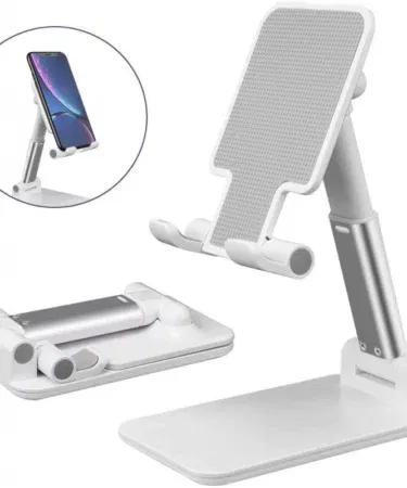 Multifunctional black mobile phone and tablet desk stand holder with 360-degree movable clip for live streaming