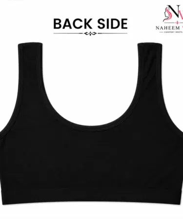 Naheem Wear black cotton sleeveless blouse for teen girls, free size, soft and stretchable, ideal for everyday wear.