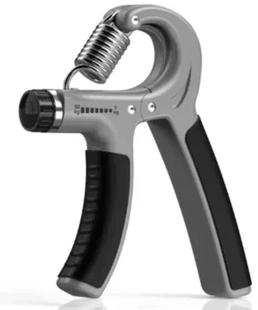 Adjustable hand grip strengthener, 5-60kg resistance, non-slip, heavy-duty, for forearm, wrist, finger fitness & rehab.
