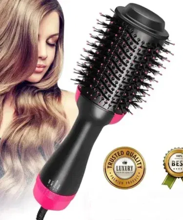 3 in 1 hair dryer, straightener, and curler for ladies and girls, hot air brush comb for all hair types
