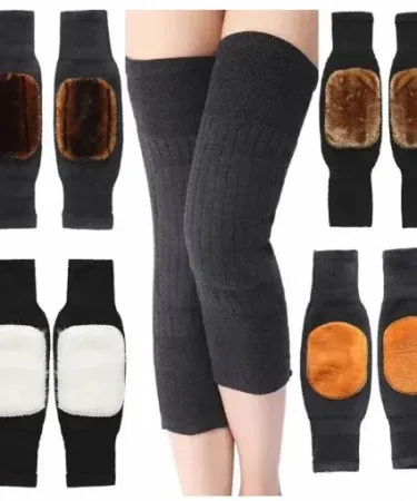 Thickened thermal knee warmers for men and women, ideal for winter in Pakistan.