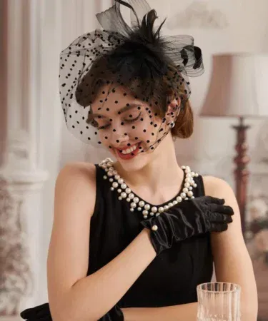 Elegant vintage fascinator hat with flower for women, Kentucky Derby tea party, wedding headpiece, sold in Pakistan