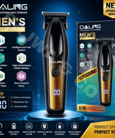 DL-1969 Professional Hair Trimmer with T-Blade and LED Display, USB Rechargeable, Pakistan