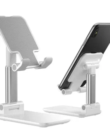 Premium folding desktop phone and tablet stand, adjustable multi-angle mobile holder for desk, office, home, portable foldable stand