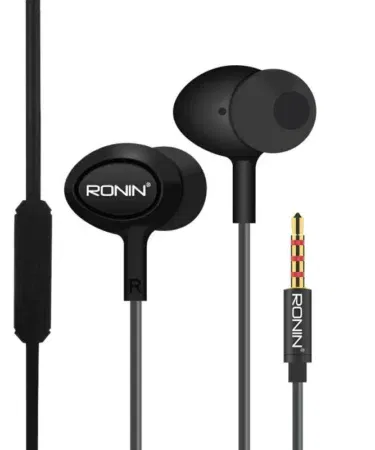 Ronin R9 original handsfree with mic, deep bass stereo sound, noise isolation, comfortable in-ear design for gaming and calls in Pakistan.