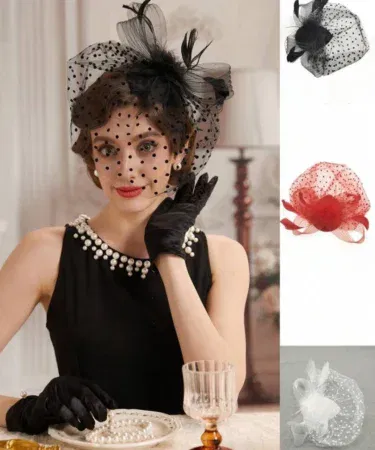 Elegant vintage fascinator hat with flower for women, Kentucky Derby tea party, wedding headpiece, sold in Pakistan
