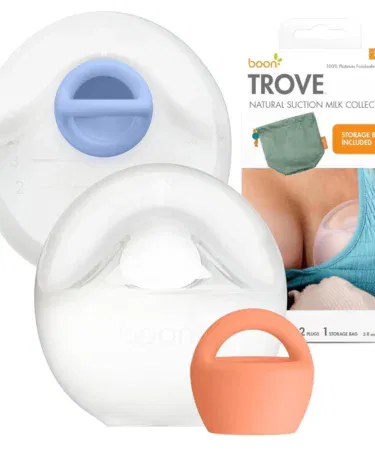 Hands-free silicone breast pump collector set for mothers in Pakistan, BPA-free, portable with travel pouch.