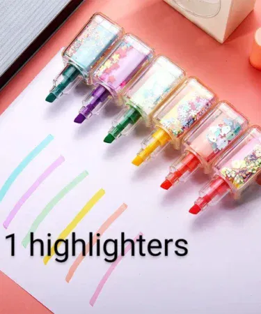 Mini cute nail polish shape highlighter marker pen, ideal for students and stationery lovers in Pakistan.