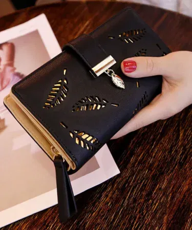 Classic black spacious hand clutch for ladies with mobile and cardholder, high quality, Forever Young style, sold in Pakistan