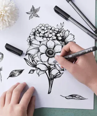 9 Pcs Black Fineliner Pen Set for Art, Technical Sketching & Writing, Permanent Ink, Pakistan
