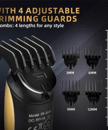 Rechargeable beard trimmer for men, electric razor, body grooming kit, stainless steel blades, cordless, Pakistan