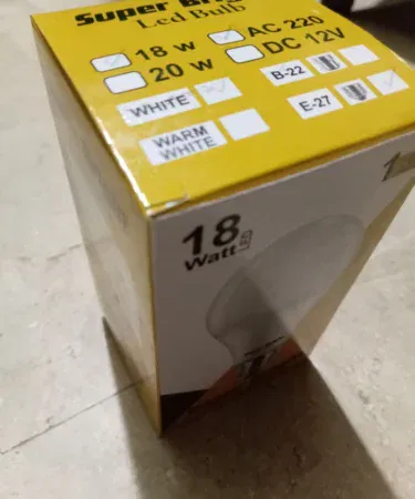 18W LED bulb, super bright, energy saver, E27/B22 base, crystal white light, 10-month warranty, for large rooms and shops