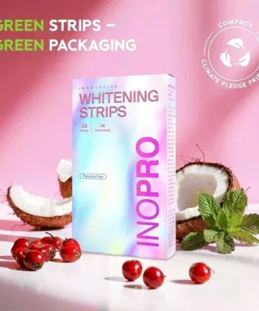 Green Teeth Whitening Strips kit with 28 natural, enamel-safe strips for stain removal and a bright smile in Pakistan.