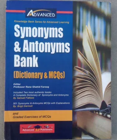 Synonyms and Antonyms Bank by Prof Rana Shahid Farooq for 18+ age group, ISBN, sold on Khareedo Pakistan