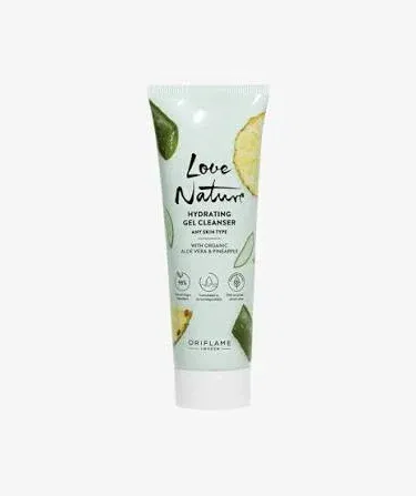 Oriflame Love Nature Hydrating Gel Cleanser with Organic Aloe Vera & Pineapple 125ml for men and women