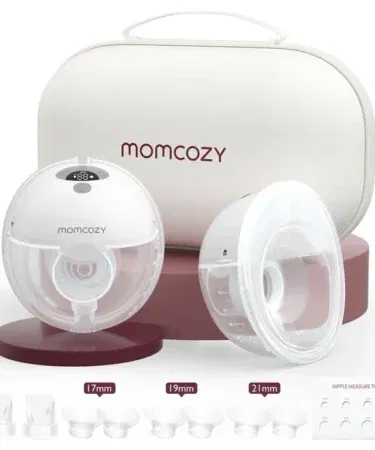 Grey double wearable electric breast pump with 3 modes and 9 levels, rechargeable and BPA-free, sold in Pakistan