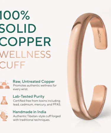 Handmade 100% pure copper cuff bracelet for men and women, solid uncoated adjustable bangle sold in Pakistan
