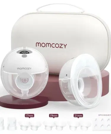 Grey double wearable electric breast pump with 3 modes and 9 levels, rechargeable and BPA-free, sold in Pakistan