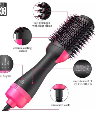 3 in 1 hair dryer straightener curler hot air brush styling comb for women in Pakistan
