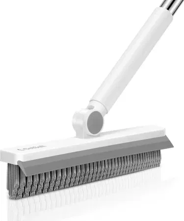 V-shaped grout cleaner brush with long handle for tile and crevice cleaning