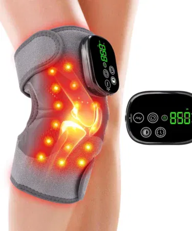Rechargeable knee massager with heat, vibration, and red light therapy for pain relief in Pakistan