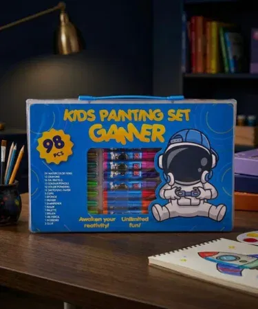 98 Pcs Kids Art Kit | Astronaut Theme Painting Box | Khareedo