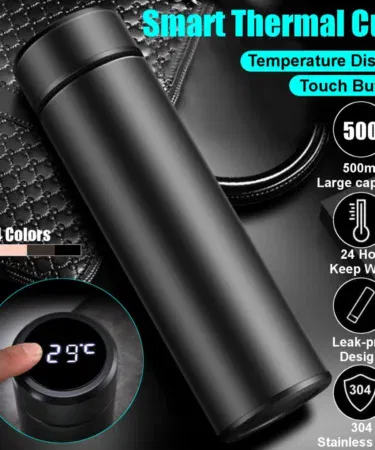 Smart 500ml LED temperature display vacuum flask thermos water bottle for sale in Pakistan