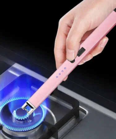 USB rechargeable electric lighter with flameless ignition, windproof design, and durable body, sold in Pakistan.