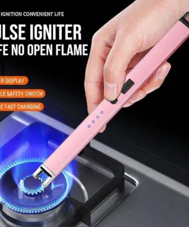 USB rechargeable electric lighter with flameless ignition, windproof design, and durable body, sold in Pakistan.