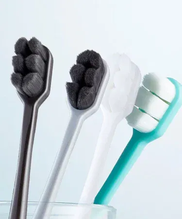 Nano Toothbrush 2.0 4 Pack Ultra Fine Soft Bristle for Sensitive Teeth Gums Gentle Deep Cleaning Manual Toothbrush