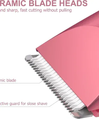 Red rechargeable waterproof body groomer for men and women with ceramic blade, sold in Pakistan