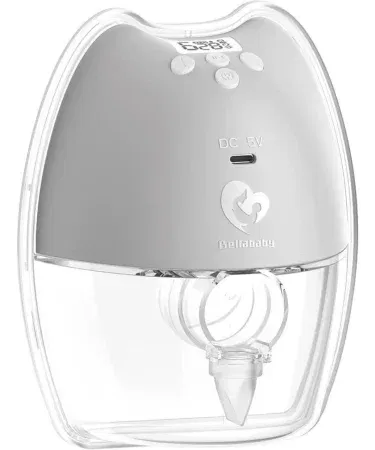 Wearable electric breast pump, wireless, hands-free, portable, rechargeable, BPA-free, low noise, fits in bra