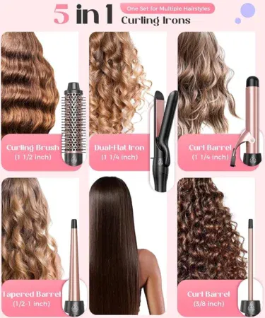 360° Airflow 2-in-1 Hair Straightener & Curler with Titanium Plates for Long Hair in Pakistan